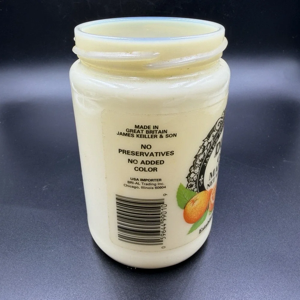 Vintage James Keiller & Son ORANGE MARMALADE JAR Crock Dundee Scotland 16oz